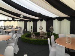 Marquee with Black Overlays. Hired in Essex