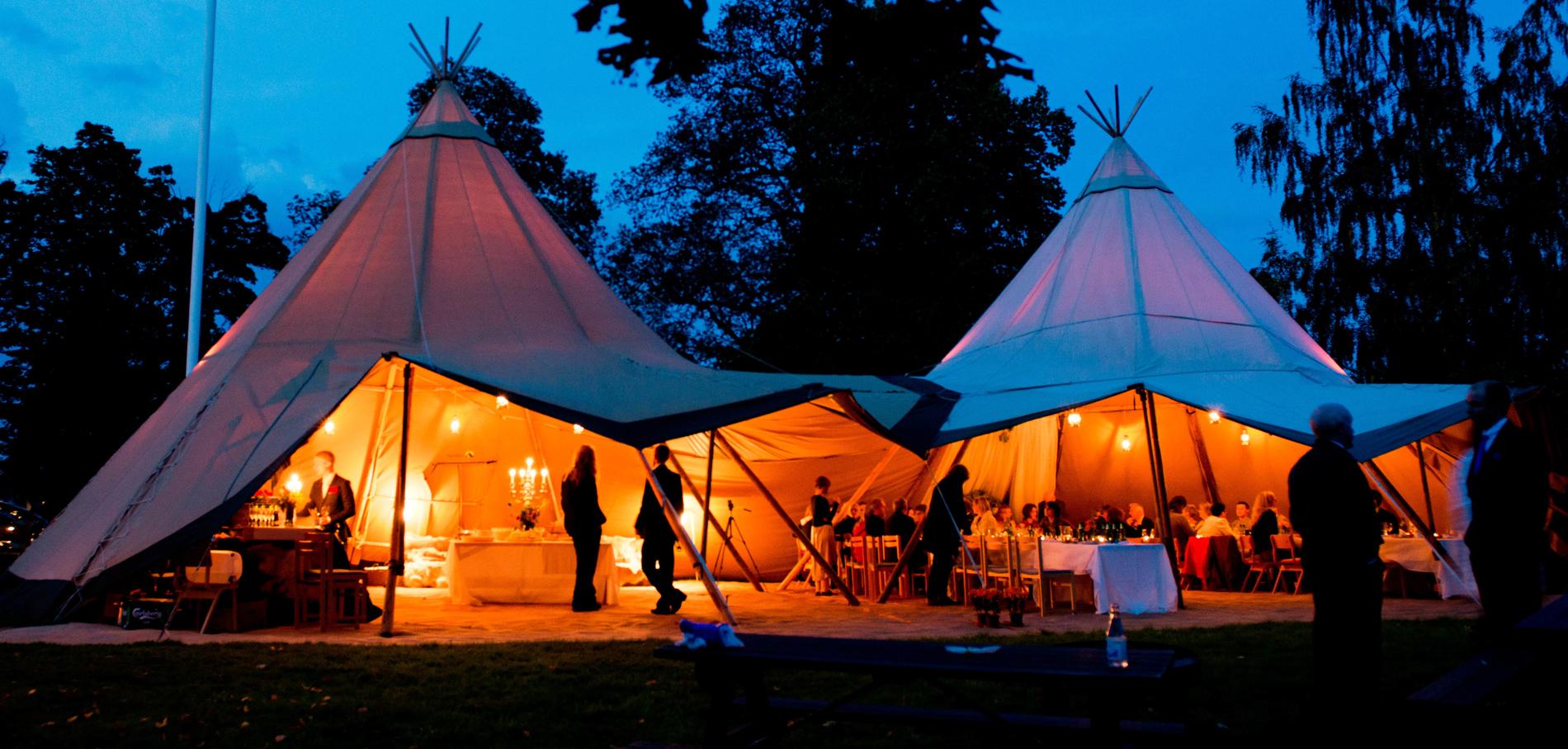 Tipi event at night your dream is our reality